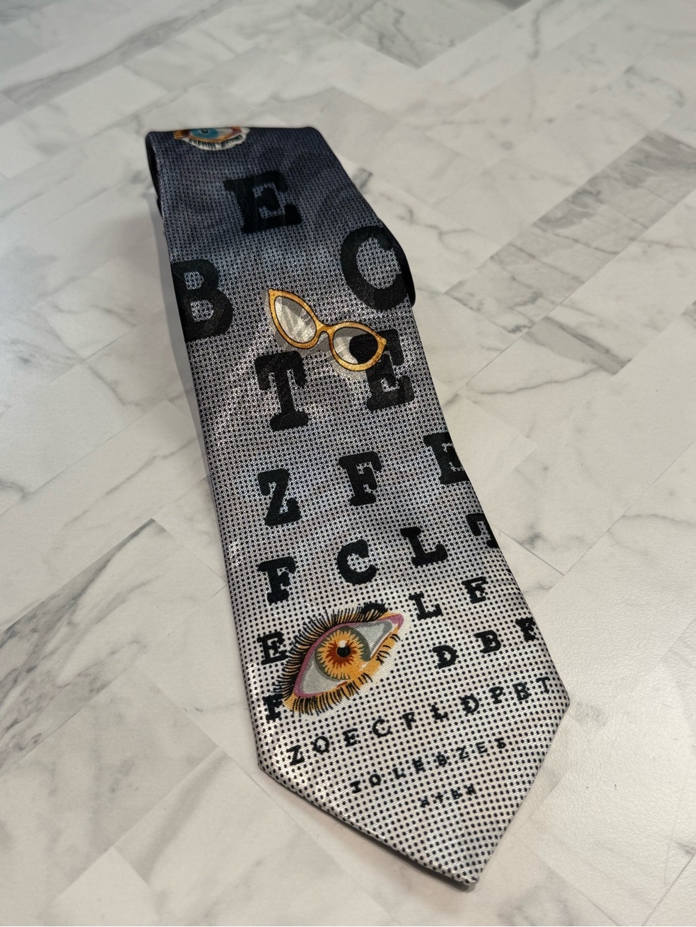 Fratello Hand Made Mens Tie Eye Doctor Chart Glasses Optician